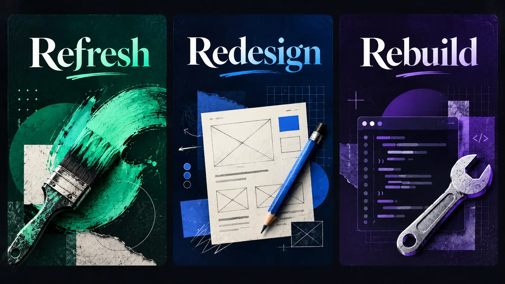 Website Refresh vs Redesign vs Rebuild